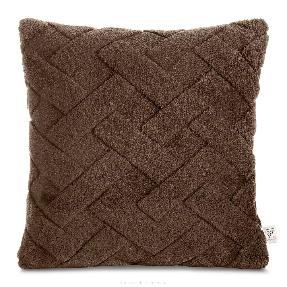 Poszewka dekoracyjna CARO 45x45 Design91 ciemnobrązowy