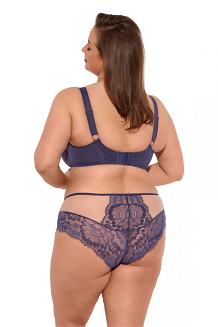 Biustonosz z koronką Semi-Soft Inger MAXI 1260 półusztywniany granatowy