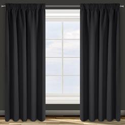 Zasłona gotowa na taśmie PARISA 135x270 Eurofirany czarna