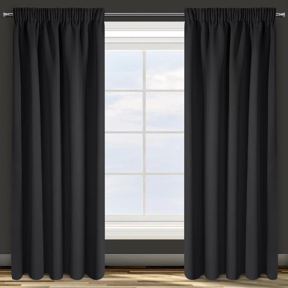 Zasłona gotowa na taśmie PARISA 135x270 Eurofirany czarna