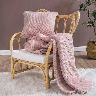 Poszewka dekoracyjna z mikrofibry MONTE 40x40 pudrowa