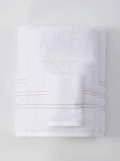 Ręcznik bambusowy Harmony 100x150 biały ze złotą bordiurą