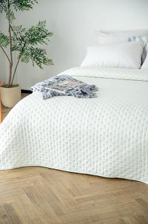 Narzuta dekoracyjna TERRA 160x200 pikowana kość słoniowa