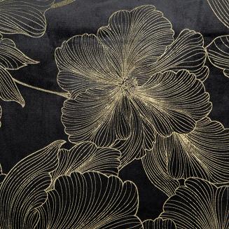 Zasłona gotowa na przelotkach STELLA 140x250 Eurofirany czarny/złoty