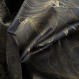 Zasłona gotowa na przelotkach STELLA 140x250 Eurofirany czarny/złoty