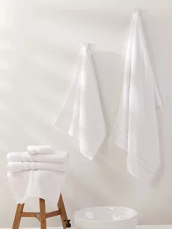 Ręcznik bambusowy Harmony 70x140 biały ze srebrną bordiurą