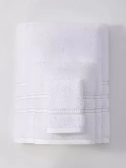 Ręcznik bambusowy Harmony 70x140 biały ze srebrną bordiurą