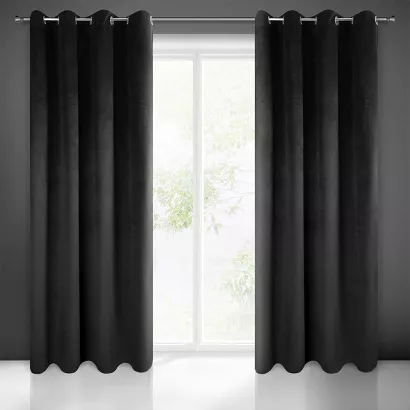 Zasłona gotowa na przelotkach PIERRE 140x250 Pierre Cardin Eurofirany czarna
