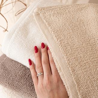 Ręcznik bawełniany LEON 50x90 strukturalne frotte kremowy