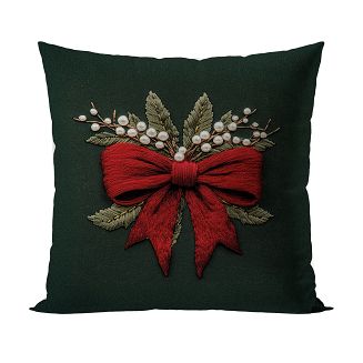 KOKARDA Z EFEKTEM WYSZYWANIA Poszewka dekoracyjna VELVET 40x40cm kolor 002 zielony PBN364/POP/002/04