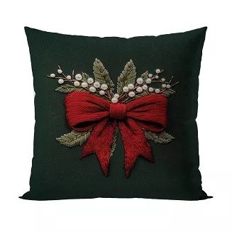 KOKARDA Z EFEKTEM WYSZYWANIA Poszewka dekoracyjna VELVET 40x40cm kolor 002 zielony PBN364/POP/002/04