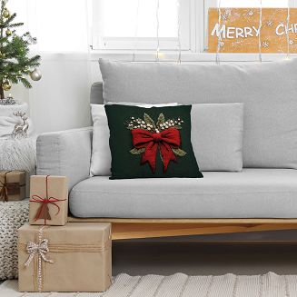 KOKARDA Z EFEKTEM WYSZYWANIA Poszewka dekoracyjna VELVET 40x40cm kolor 002 zielony PBN364/POP/002/04