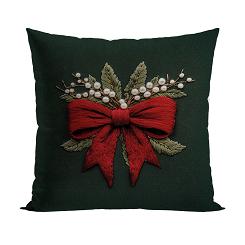 KOKARDA Z EFEKTEM WYSZYWANIA Poszewka dekoracyjna VELVET 40x40cm kolor 002 zielony PBN364/POP/002/04