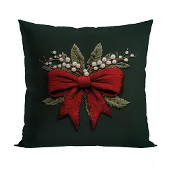KOKARDA Z EFEKTEM WYSZYWANIA Poszewka dekoracyjna VELVET 40x40cm kolor 002 zielony PBN364/POP/002/04