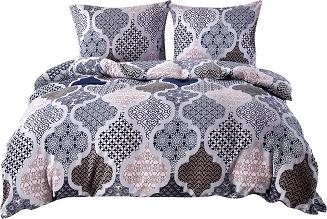 Pościel polarowa 160x200 welur wielokolorowa wzorzyste ornamenty