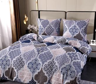 Pościel polarowa 160x200 welur wielokolorowa wzorzyste ornamenty