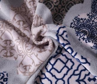 Pościel polarowa 160x200 welur wielokolorowa wzorzyste ornamenty