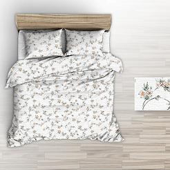 Pościel z kory 200x220 biała morelowe bukieciki