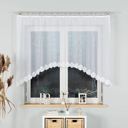 Firanka żakardowa gotowa na żabki ŻAKLINA 250x130 biała