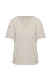 Bluzka damska z krótkim rękawem oversize PATTY taupe