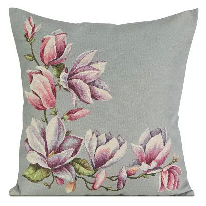 Poszewka dekoracyjna gobelin 45x45 Eurofirany szara w magnolie
