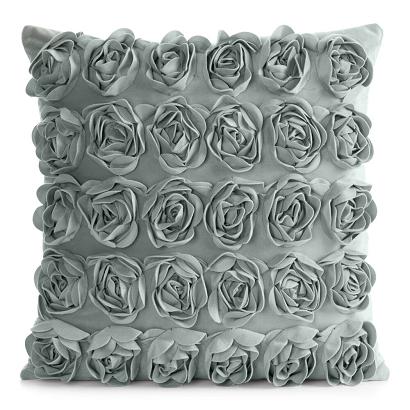 Poszewka dekoracyjna ROSES 45x45 Eva Minge Eurofirany miętowa kwiaty róże 3D