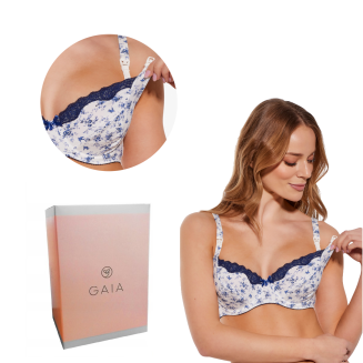 Biustonosz GAIA Soft Kamila 010 miękki do karmienia biało-niebieski