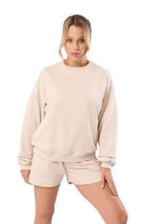 Bawełniana bluza dresowa z długim rękawem Babell kod 3009 melanżowa