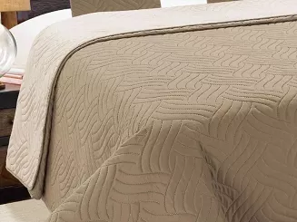Narzuta dekoracyjna VIGO II 220x240 cappuccino ekri geometryczne fale