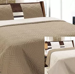 Narzuta dekoracyjna VIGO II 220x240 cappuccino ekri geometryczne fale
