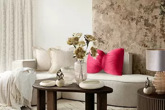 Poduszka dekoracyjna KOKARDA 45x55 Eurofirany bordowa