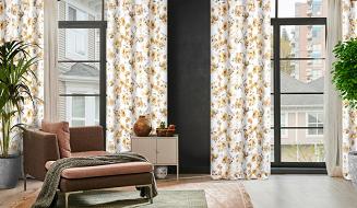 Zasłona gotowa na przelotkach CAREN 140x250 Eurofirany biały/beżowy