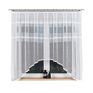 Firanka żakardowa gotowa na żabki KORINO 310x160 biała