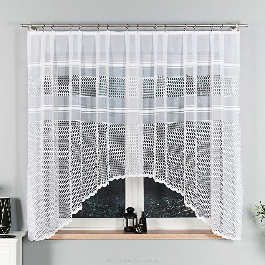 Firanka żakardowa gotowa na żabki KORINO 310x160 biała