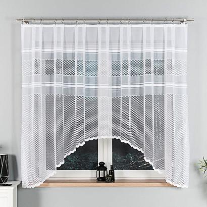 Firanka żakardowa gotowa na żabki KORINO 310x160 biała