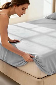 Prześcieradło polarowe z gumką MIŚ Fluffy 160x200 mikrofibra szare