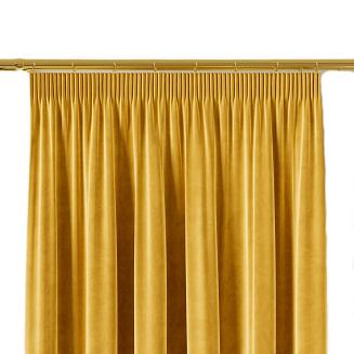 Zasłona gotowa na taśmie VELVI 140x250 żółta