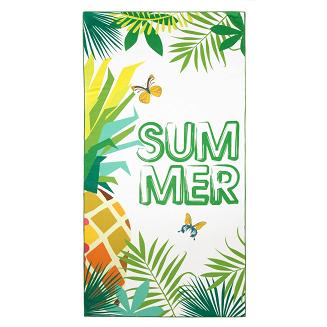 Ręcznik plażowy TROPICAL 80x160 liście + motyle