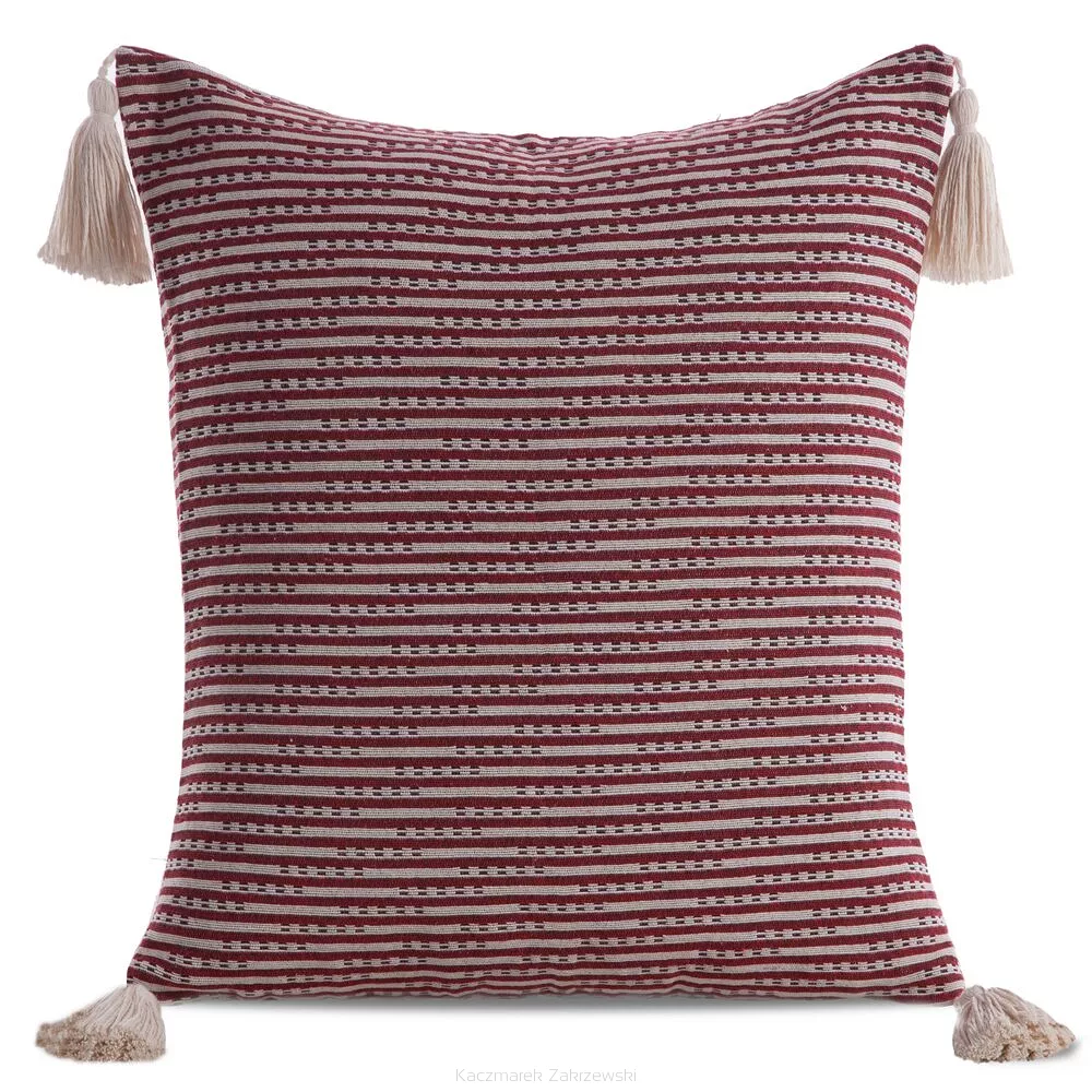 Poszewka dekoracyjna BOHO 45x45 Eurofirany bordowy