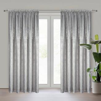 Zasłona gotowa na taśmie INGRID 140x270 Eurofirany stalowy