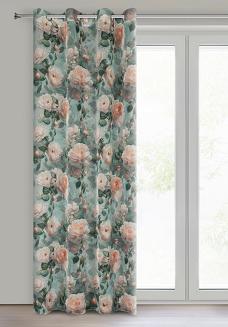 Zasłona gotowa na przelotkach INKA 140x250 Eurofirany miętowy