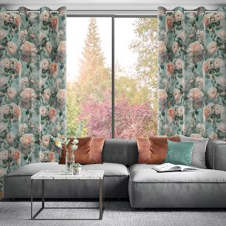 Zasłona gotowa na przelotkach INKA 140x250 Eurofirany miętowy