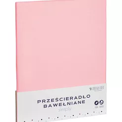 Prześcieradło bawełniane bez gumki SIMPLY 140x200 pudrowe