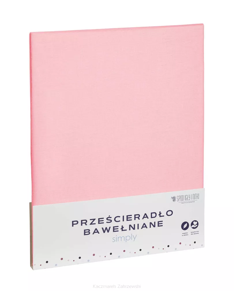 Prześcieradło bawełniane bez gumki SIMPLY 140x200 pudrowe