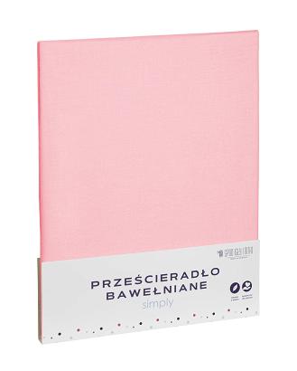 Prześcieradło bawełniane bez gumki SIMPLY 140x200 pudrowe