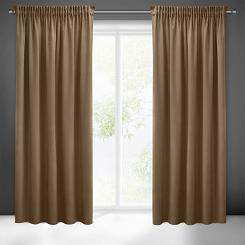 Zasłona gotowa na taśmie SIBEL 140x270 Eurofirany brązowa