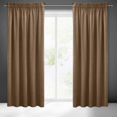 Zasłona gotowa na taśmie SIBEL 140x270 Pierre Cardin Eurofirany brązowa