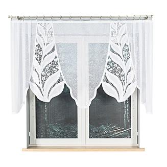 Firanka żakardowa gotowa na żabki MELANIA 250x120 biała