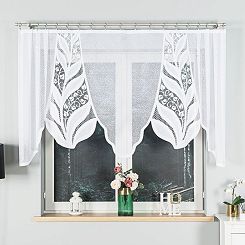 Firanka żakardowa gotowa na żabki MELANIA 250x120 biała