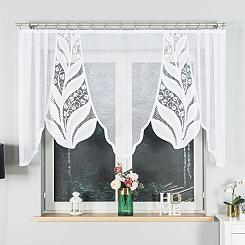 Firanka żakardowa gotowa na żabki MELANIA 250x120 biała